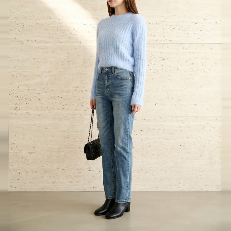 ふんわりシャギーが女性らしい、すっきりクロップド丈ニット レディース シャギーニ… | maison de LATIR | 詳細画像10 