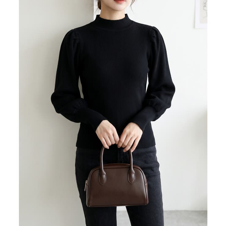 上品に着こなせる、ボリュームスリーブハイネックニット レディース パフスリーブ | maison de LATIR | 詳細画像10 
