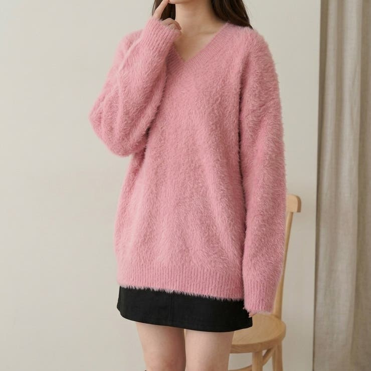 ふんわり素材が可愛い、ロング丈シャギーニット レディース シャギーニット | maison de LATIR | 詳細画像3 