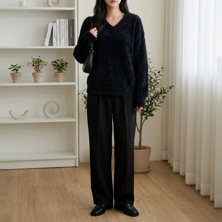 ふんわり素材が可愛い、ロング丈シャギーニット レディース シャギーニット | maison de LATIR | 詳細画像6 
