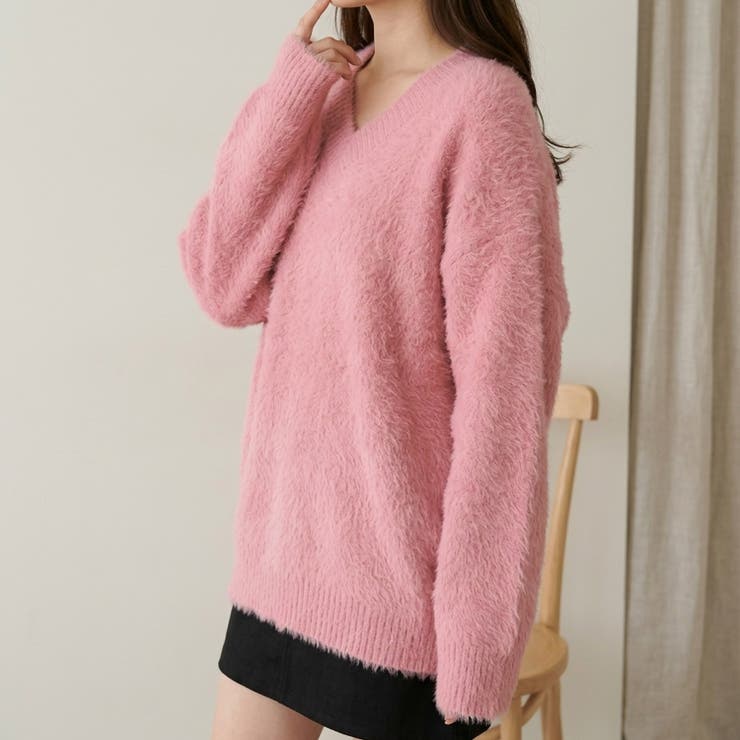 ふんわり素材が可愛い、ロング丈シャギーニット レディース シャギーニット | maison de LATIR | 詳細画像17 