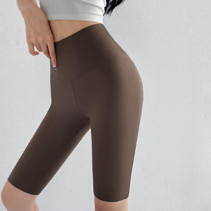 5分ブラウン | レギンス スポーツ ヨガ 普段使い 韓国スタイル | maison de LATIR