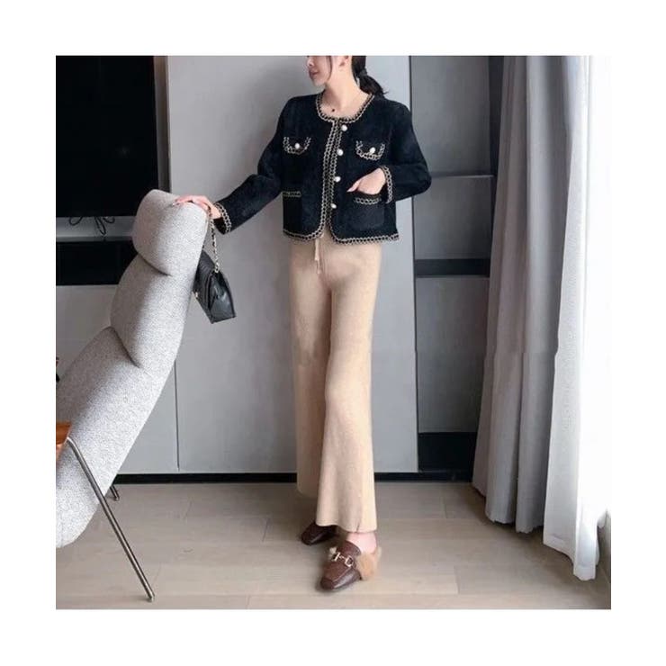 コーデを上品に仕上げるパールボタンニットカーディガン ゴールドボタン 秋 | maison de LATIR | 詳細画像11 