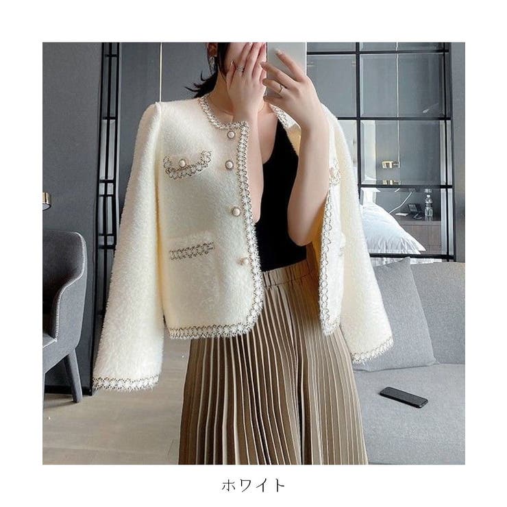コーデを上品に仕上げるパールボタンニットカーディガン ゴールドボタン 秋 | maison de LATIR | 詳細画像17 