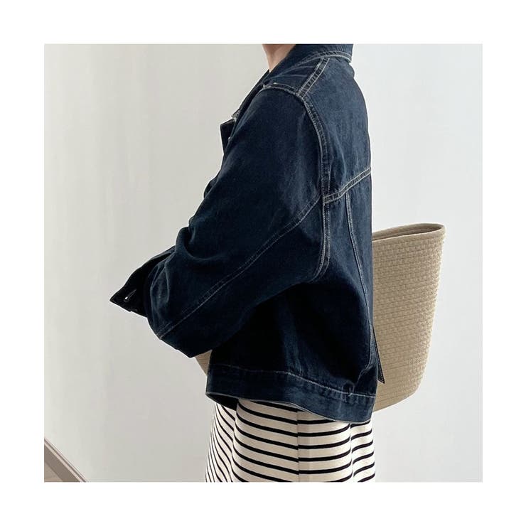 トスカーナラムシアリングのショートジャケット | Navy Circle
