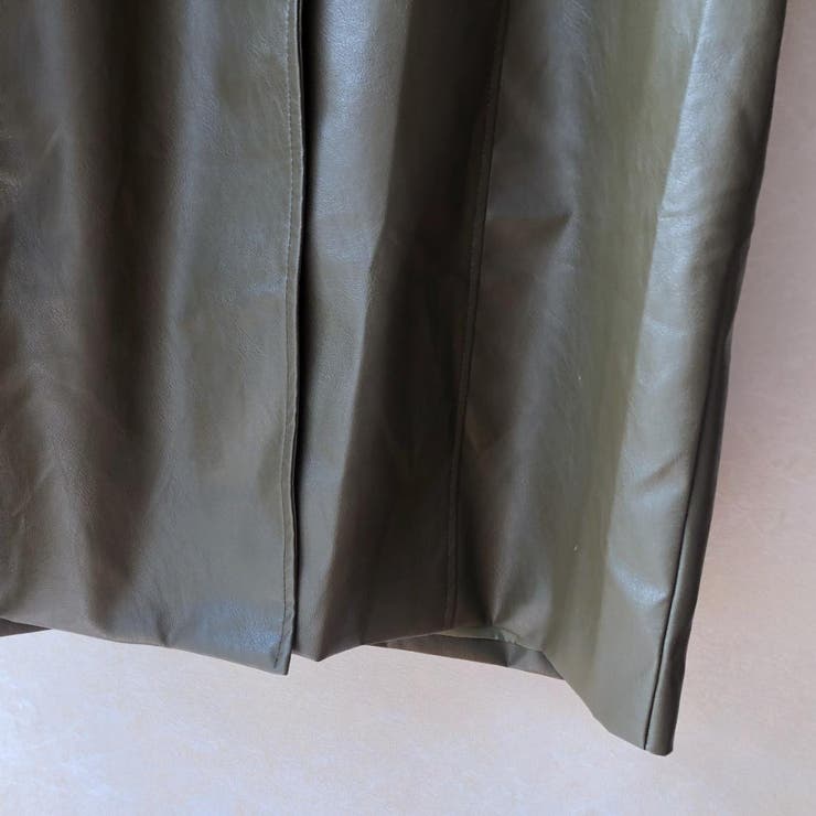 ガウン風の着こなしでこなれ感を出すフェイクレザースタンドカラーコート | maison de LATIR | 詳細画像12 