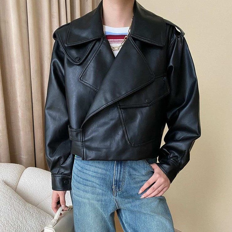 フェイクレザー ライダースジャケット アウター | maison de LATIR | 詳細画像2 