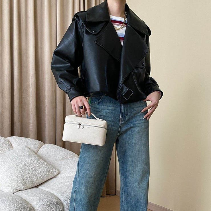 フェイクレザー ライダースジャケット アウター | maison de LATIR | 詳細画像9 