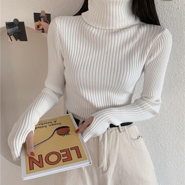 オンオフ問わず幅広いシーンで活躍するフィンガーホールリブニット プルオーバー ハ… | maison de LATIR | 詳細画像5 