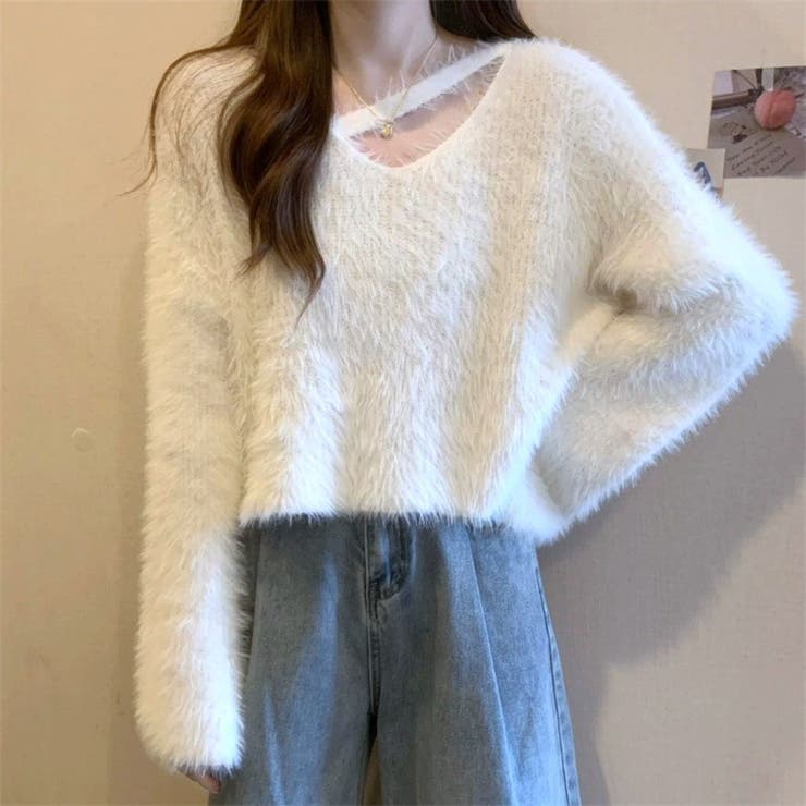 とろけるふわふわ質感クロスニットプルオーバー トップス ニット | maison de LATIR | 詳細画像3 