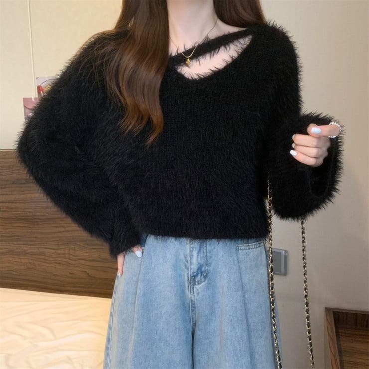 とろけるふわふわ質感クロスニットプルオーバー トップス ニット | maison de LATIR | 詳細画像4 