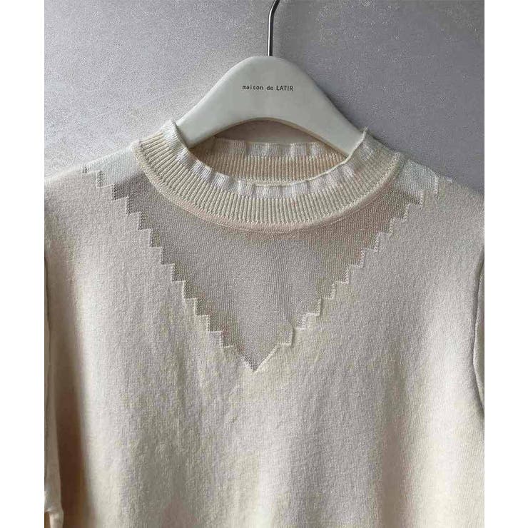 おしゃれポイント盛り沢山デザインニット 秋ニット 首元フリル | maison de LATIR | 詳細画像8 