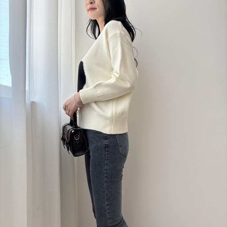 猫デザインのニット ニット トップス[品番：MSDL0003143