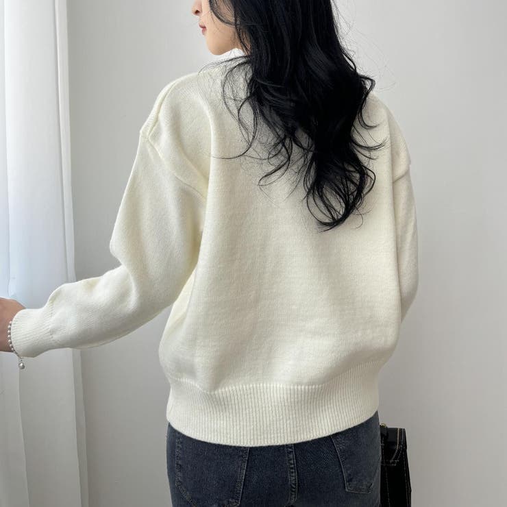 猫デザインのニット ニット トップス[品番：MSDL0003143