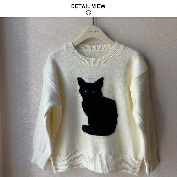 猫デザインのニット ニット トップス