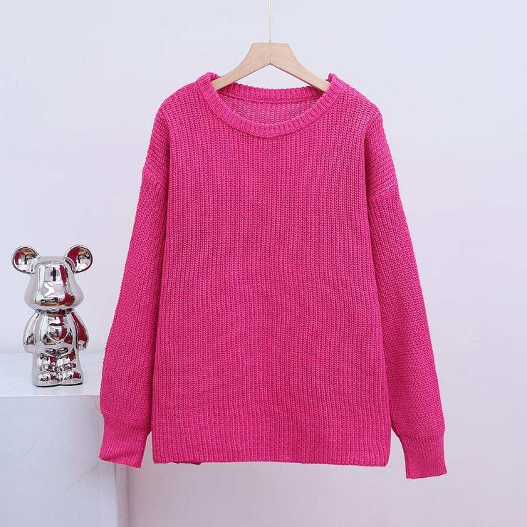 ライトピンク | ゆったりカラーニット ニット セーター | maison de LATIR