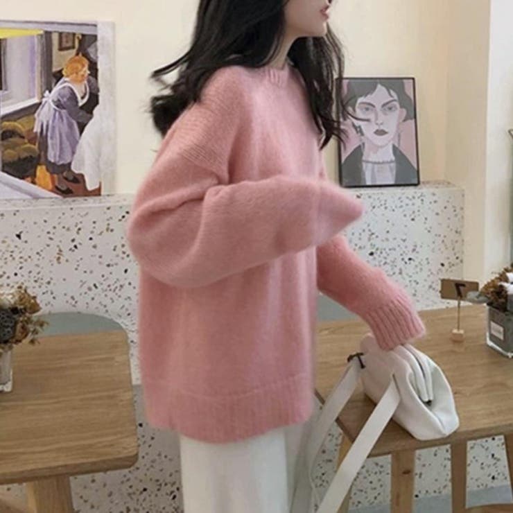 ピンク | 厚手のゆるふわニット ニット セーター | maison de LATIR