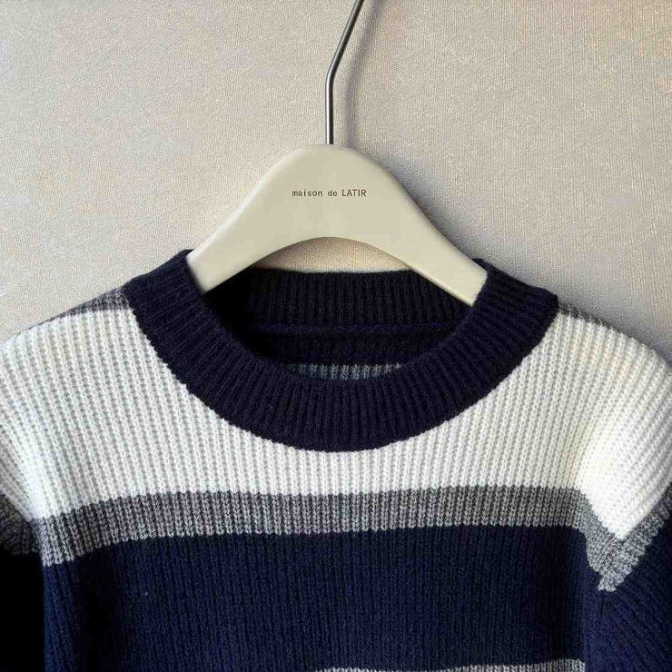 大人こなれ感満載で着回し力抜群のボーダー柄ニットセーター 厚手 冬 | maison de LATIR | 詳細画像8 