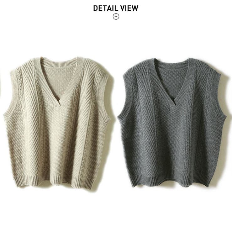 大人のこなれ感を取り入れやすいルーズオフショルベスト トップス レイヤードスタイ… | maison de LATIR | 詳細画像9 