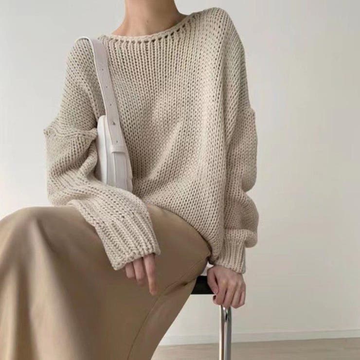 ゆるっとシンプルな長袖ニット ニット セーター | maison de LATIR | 詳細画像4 