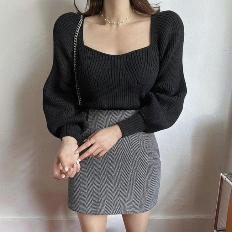 デコルテや顔まわりを美しく魅せてくれるクロップド丈プルオーバー トップス パフス… | maison de LATIR | 詳細画像2 