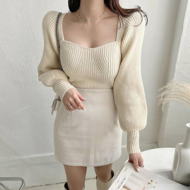 デコルテや顔まわりを美しく魅せてくれるクロップド丈プルオーバー トップス パフス… | maison de LATIR | 詳細画像6 