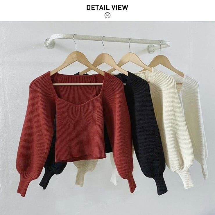 デコルテや顔まわりを美しく魅せてくれるクロップド丈プルオーバー トップス パフス… | maison de LATIR | 詳細画像10 