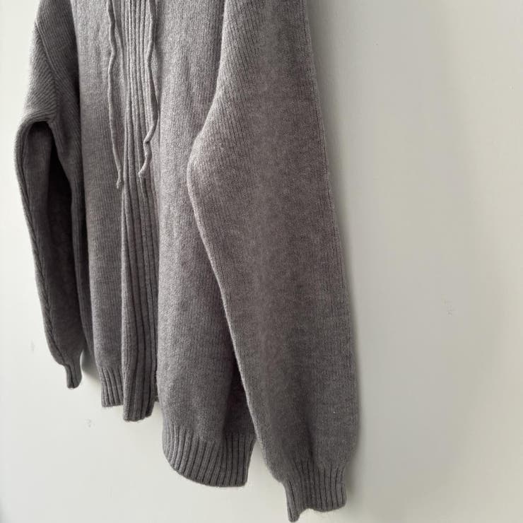 ベーシックなデザインで幅広いスタイリングにフィットするフード付きニットカーディガ… | maison de LATIR | 詳細画像9 
