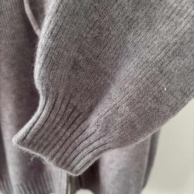 ベーシックなデザインで幅広いスタイリングにフィットするフード付きニットカーディガ… | maison de LATIR | 詳細画像10 