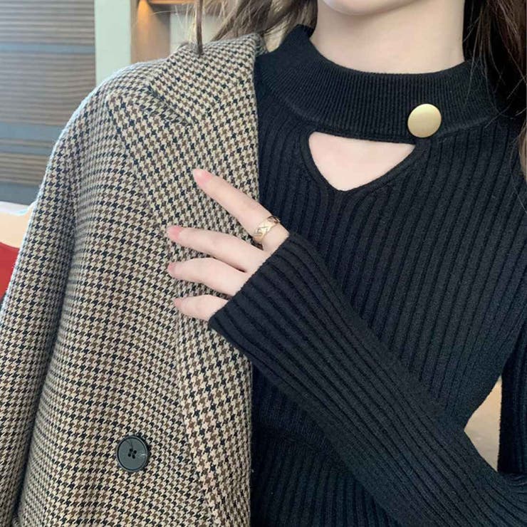 さりげない肌見せと上品さもあるデザインニット トップス プルオーバー | maison de LATIR | 詳細画像2 