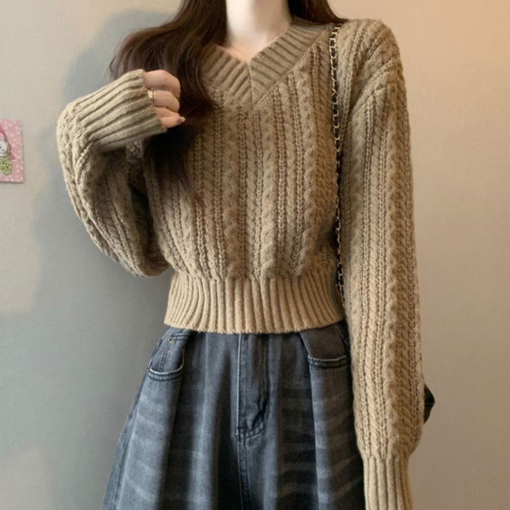 ケーブル柄 クルーネック ニット | maison de LATIR | 詳細画像3 