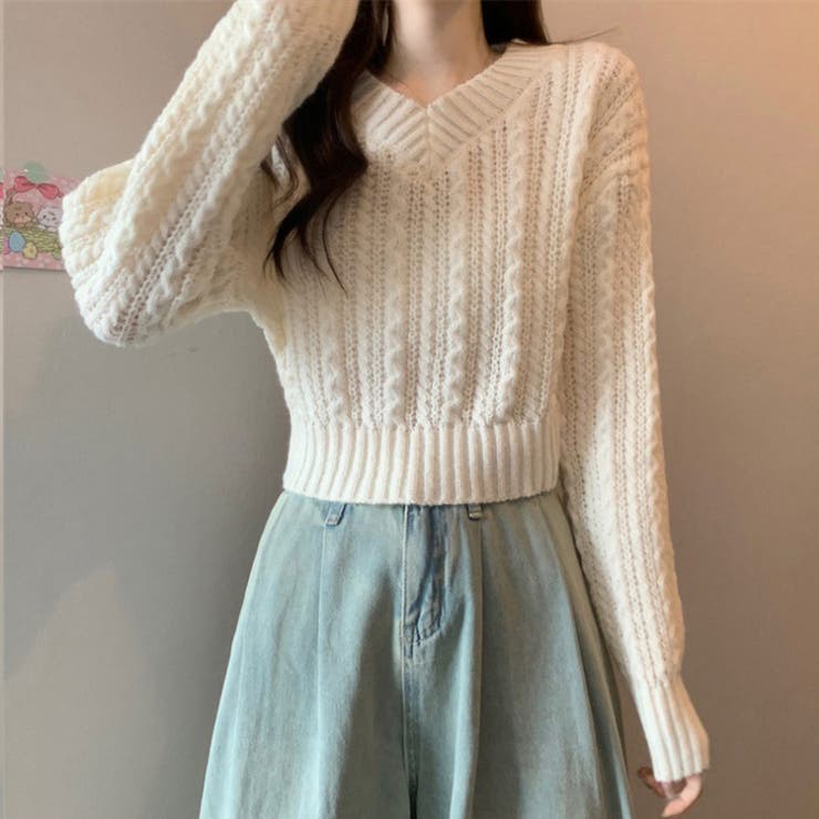 ケーブル柄 クルーネック ニット | maison de LATIR | 詳細画像8 