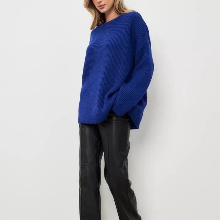 ルーズシルエット 畦編みアクリルニット ソフトコットンタッチ | maison de LATIR | 詳細画像11 