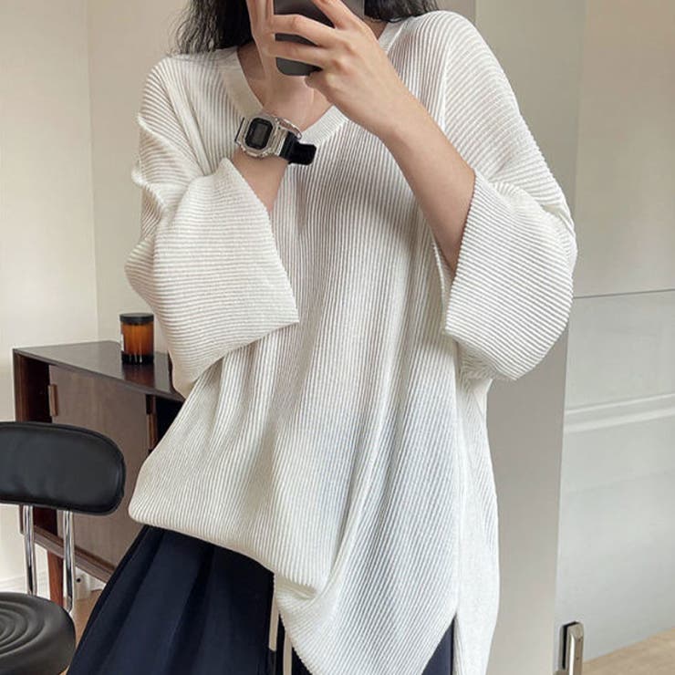 デイリーに着たくなる抜け感のあるプルオーバー トップス サマーニット | maison de LATIR | 詳細画像5 