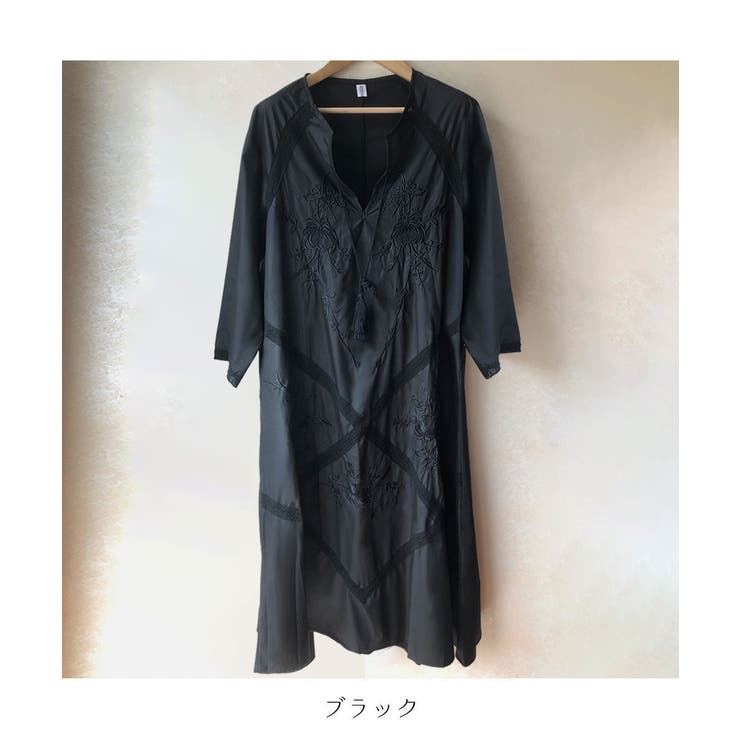 刺繍が目を引く大人カジュアルワンピース カジュアル ナチュラル | maison de LATIR | 詳細画像14 