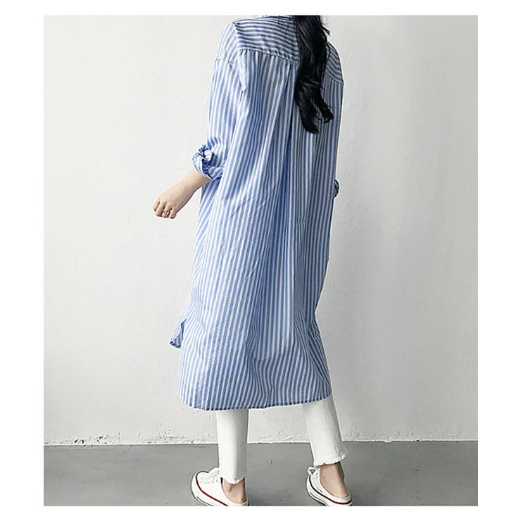 ストライプ ロングシャツ シャツ[品番：MSDL0001976]｜maison de