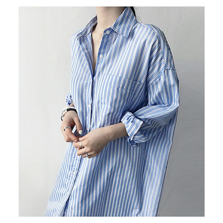納得できる割引 ストライプ de シャツ[品番：MSDL0001655]｜maison ロングシャツ ワンピース