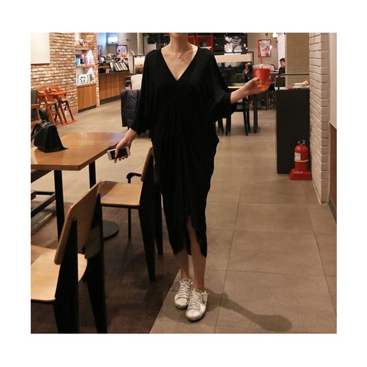 ドルマンスリーブがオシャレなモードワンピース ブラック オシャレ | maison de LATIR | 詳細画像3 