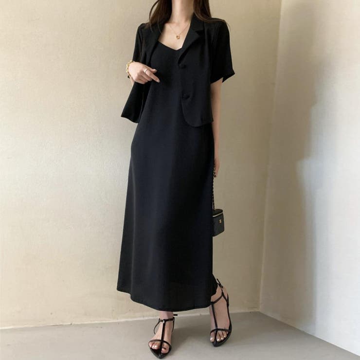 キャミワンピ半袖ジャケットセットアップ キャミワンピース ロング丈[品番：MSDL0002984]｜maison de  LATIR（メゾンドラティール）のレディースファッション通販｜SHOPLIST（ショップリスト）