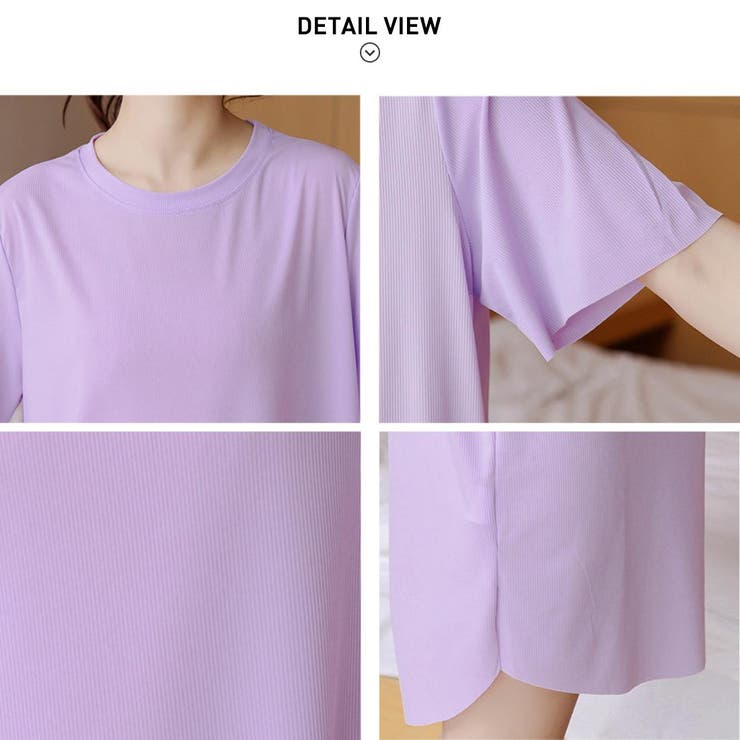 カジュアルに着こなせゆったりシルエットでルームウェアにも着回し自由なTシャツワン… | maison de LATIR | 詳細画像8 