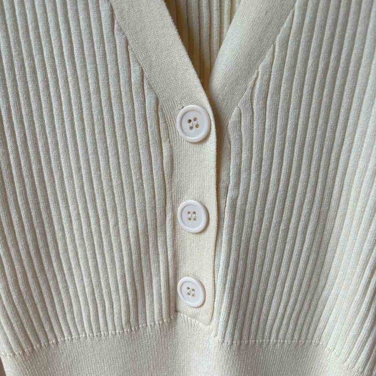 柔らかい風合いで心地よく綺麗にフィットするリブニットワンピース Vネック | maison de LATIR | 詳細画像13 
