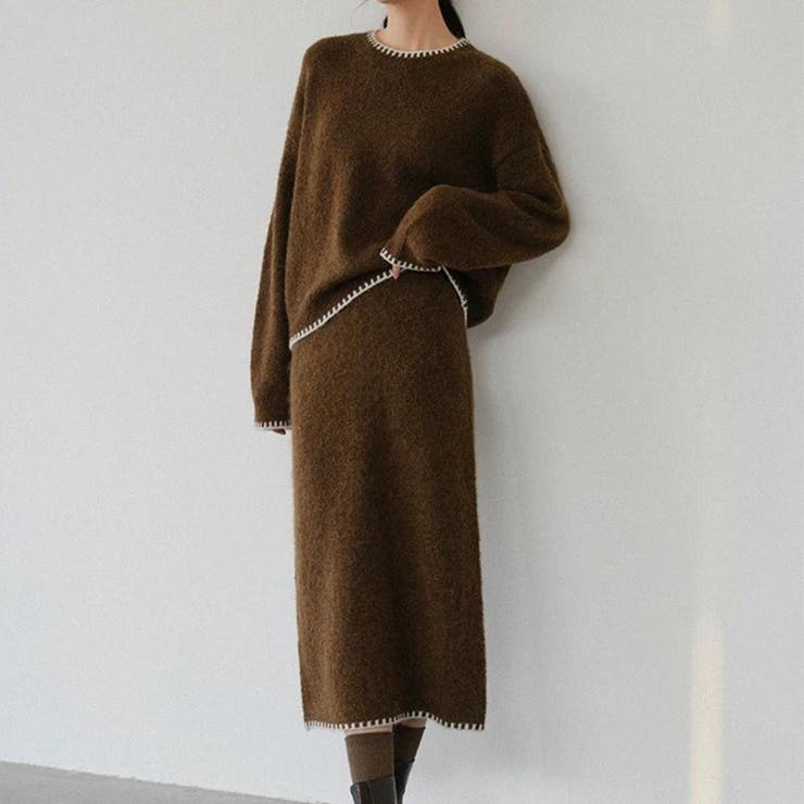 ブラウン | セットアップ ニット ニットスカート | maison de LATIR