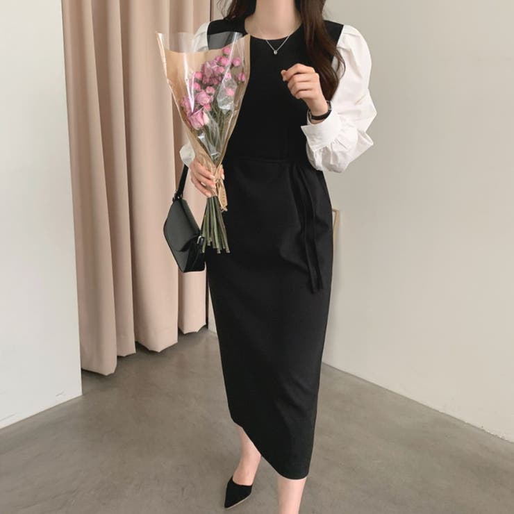 甘すぎず上品な大人フェミニンワンピース ロング丈 おしゃれ | maison de LATIR | 詳細画像4 