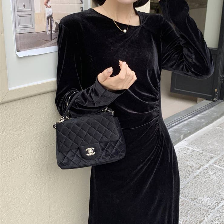 大人の上品さ引き立つベロアロングワンピース オフィス オフィスカジュアル | maison de LATIR | 詳細画像5 