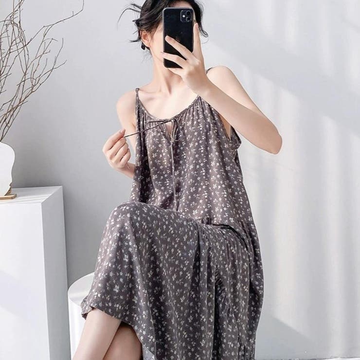 パープル | 涼感たっぷり。抜け感叶うティアードキャミワンピ レディース ロングワンピース | maison de LATIR