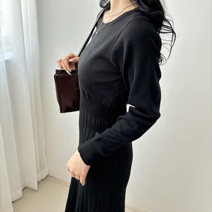 程よいフィット感で心地よいニットロングワンピース ロングワンピース | maison de LATIR | 詳細画像5 