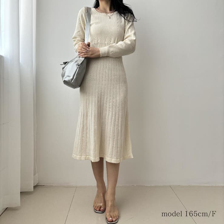 程よいフィット感で心地よいニットロングワンピース ロングワンピース | maison de LATIR | 詳細画像7 