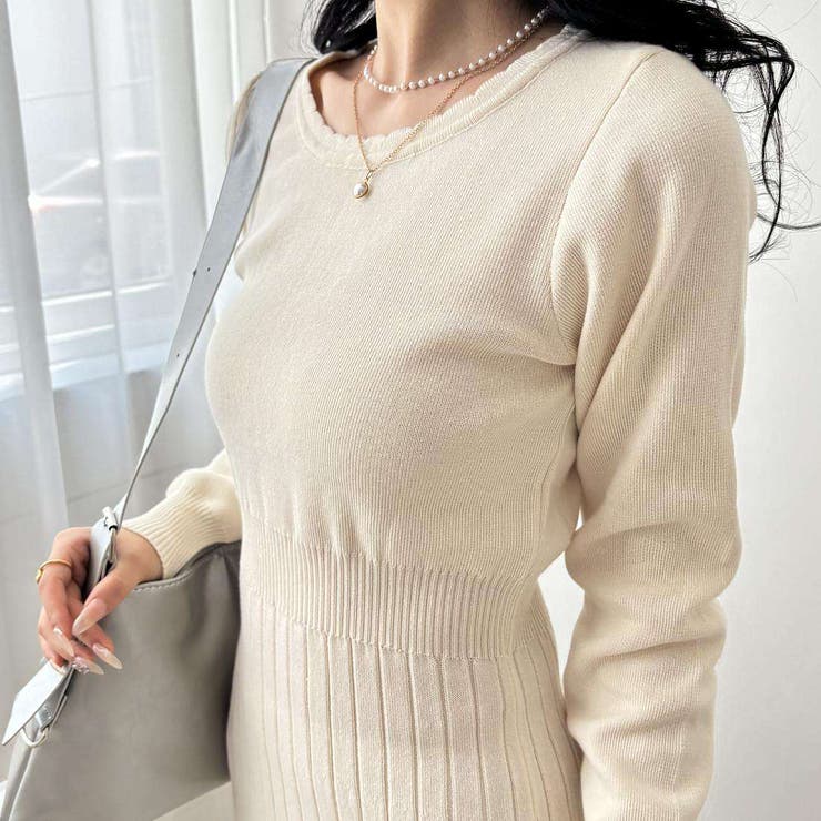 程よいフィット感で心地よいニットロングワンピース ロングワンピース | maison de LATIR | 詳細画像10 