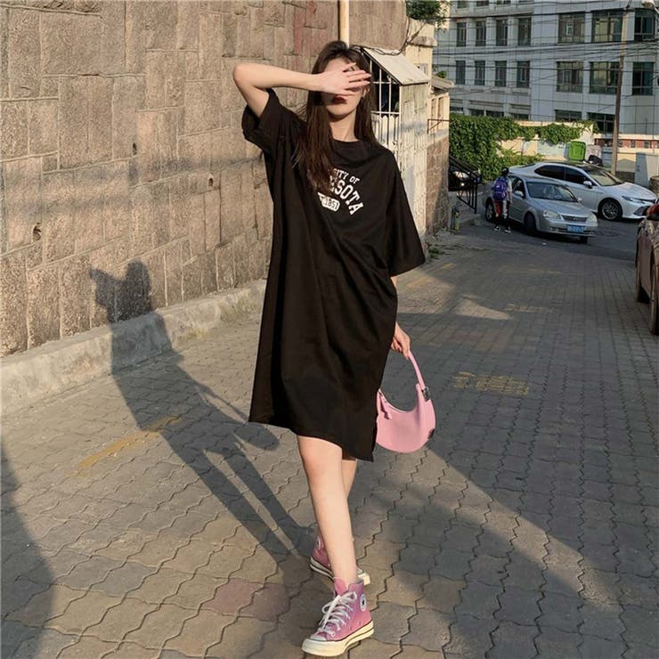 大人カジュアルで春から着こなせるロゴワンピース 膝丈 プリントTシャツ | maison de LATIR | 詳細画像10 