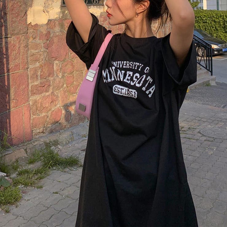 大人カジュアルで春から着こなせるロゴワンピース 膝丈 プリントTシャツ | maison de LATIR | 詳細画像12 